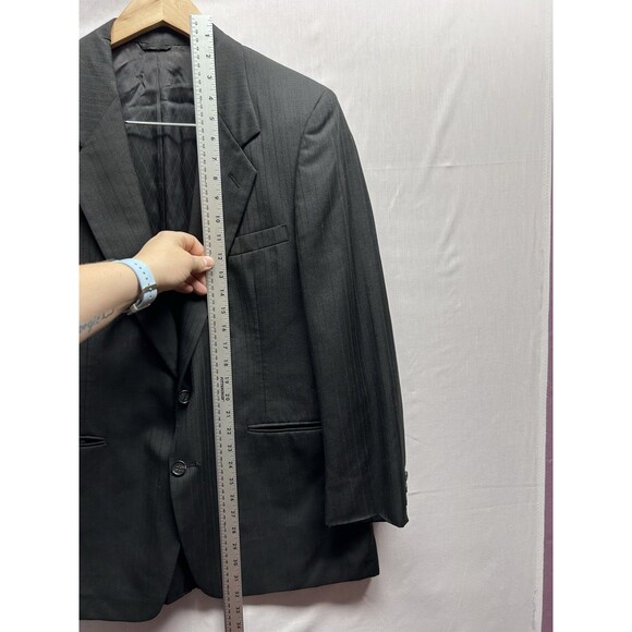 Oleg Cassini Men’s 38R? Pants 43 Waist Black Pinstripe Suit - Picture 3 of 15